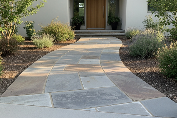 石張りアプローチ