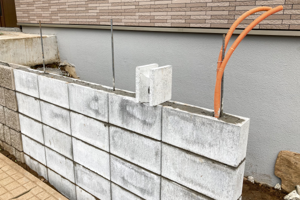 ブロック塀の新設工事